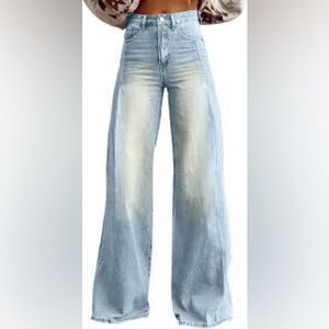 Amazon Blue Flare Wide Leg Jeans